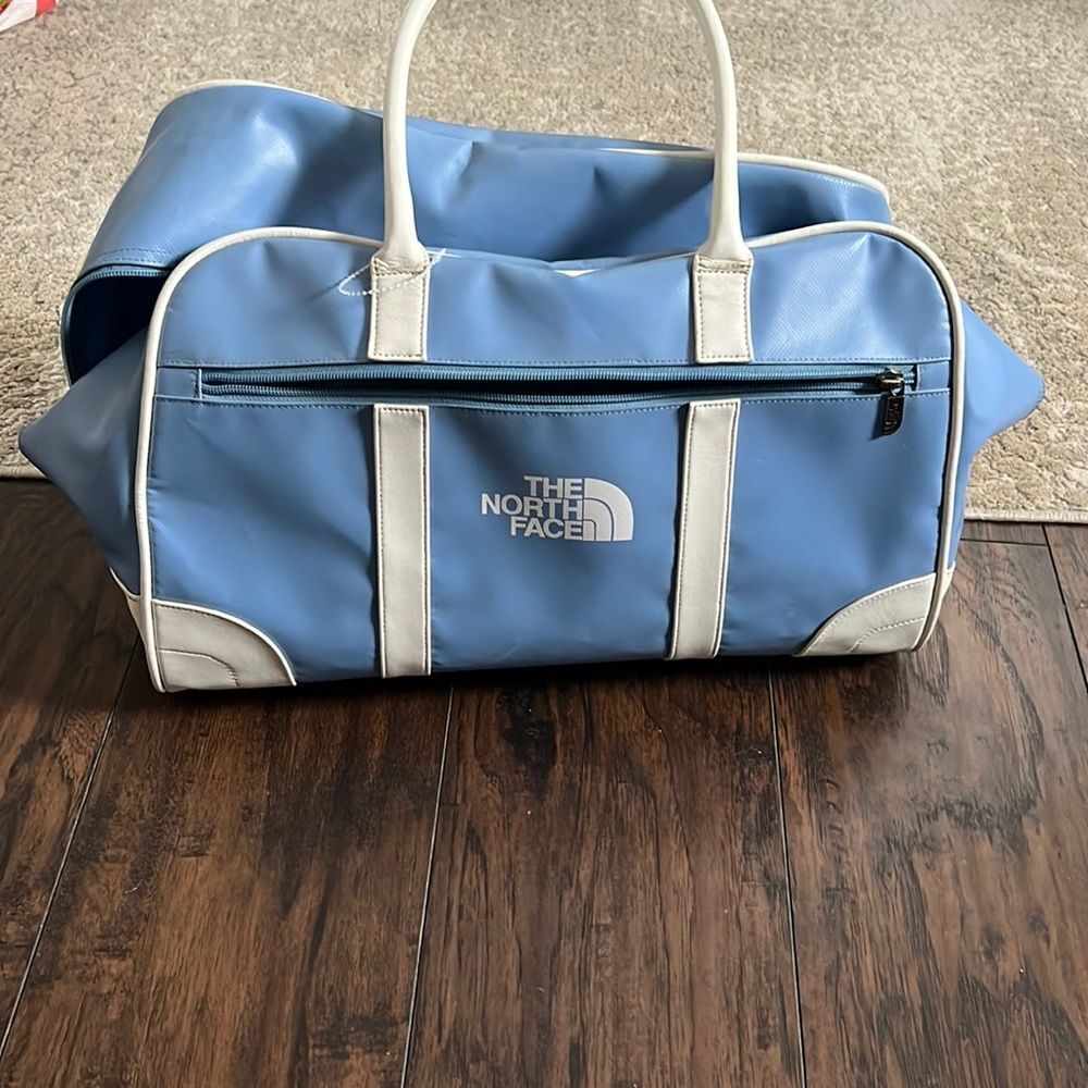 Veryrare Vintage 90s The North Face Weekend Bag Light Blue With Ivory Accents